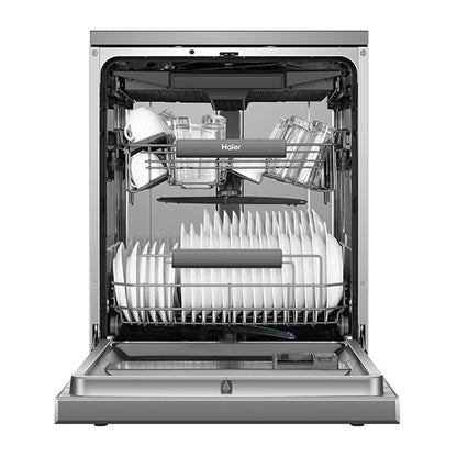 Haier 60cm Freestanding Dishwasher with Steam - Satina
