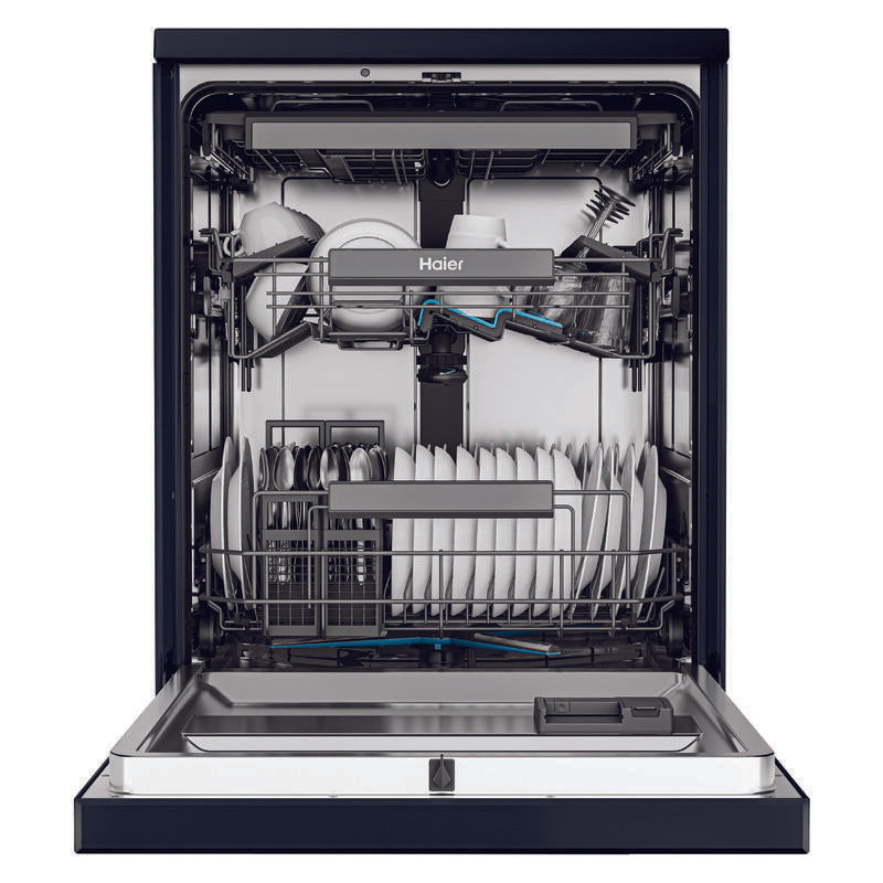 Haier15 Place Setting Smart Freestanding Dishwasher - Black (600 Series)