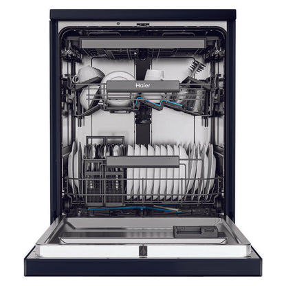 Haier15 Place Setting Smart Freestanding Dishwasher - Black (600 Series)