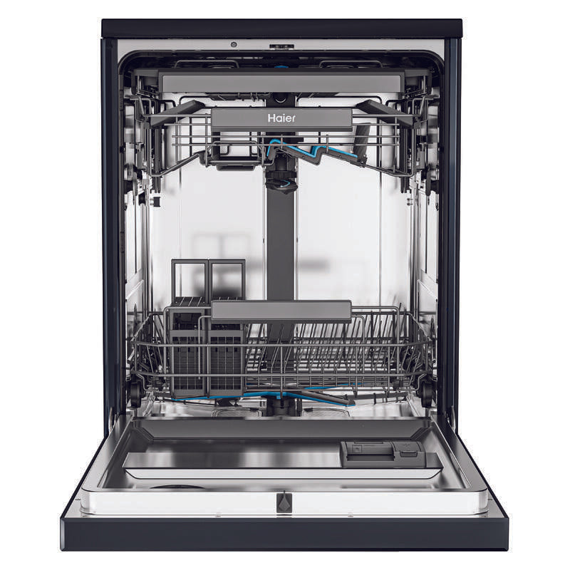 Haier15 Place Setting Smart Freestanding Dishwasher - Black (600 Series)