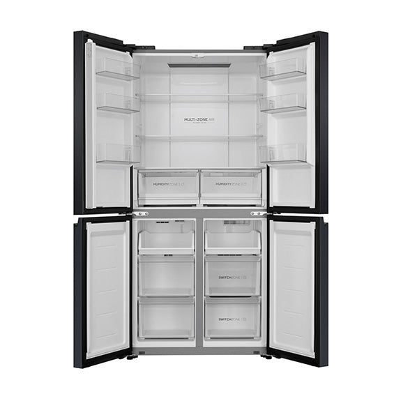 Haier 463 Litre Quad Door Refrigerator - Black Stainless Steel
