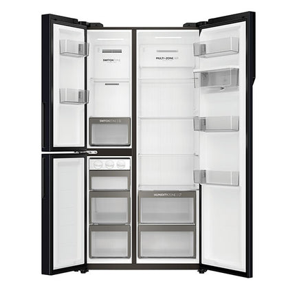 Haier 574 Litre S+ 3 Door Refrigerator Freezer with Water Dispenser - Black