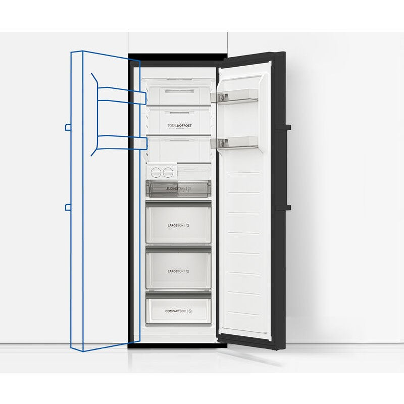 Haier 272L Hybrid Vertical Fridge or Freezer - Black (300 Series)