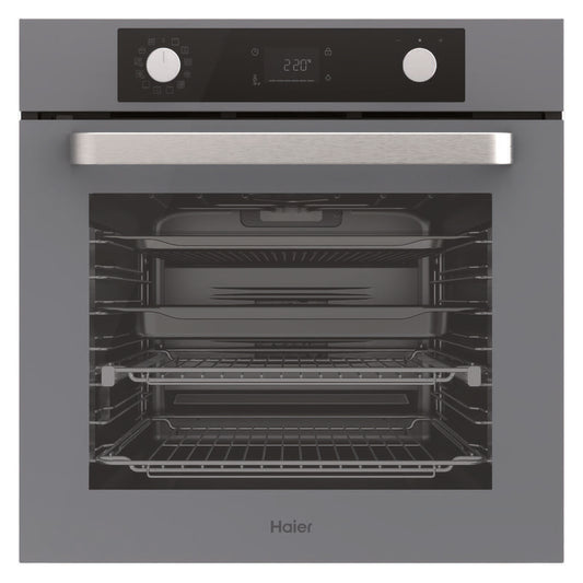 Haier 60cm Pyrolytic Built-In Oven with 12 Functions - Grey (500 Series)