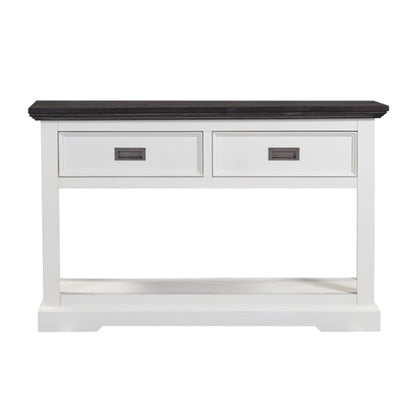 Hampton 2 Drawer Timber Hall Table - White/Charcoal