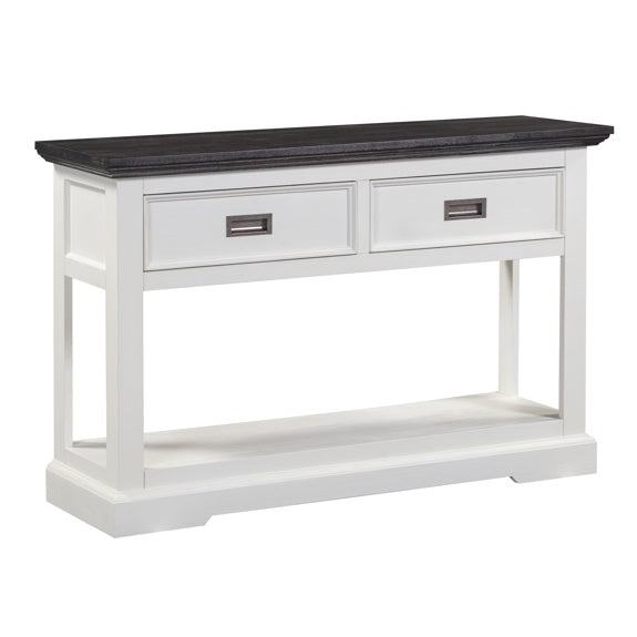 Hampton 2 Drawer Timber Hall Table - White/Charcoal