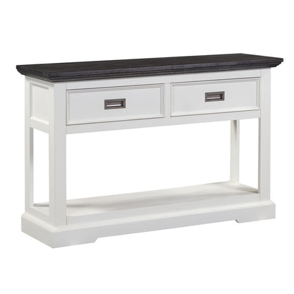 Hampton 2 Drawer Timber Hall Table - White/Charcoal