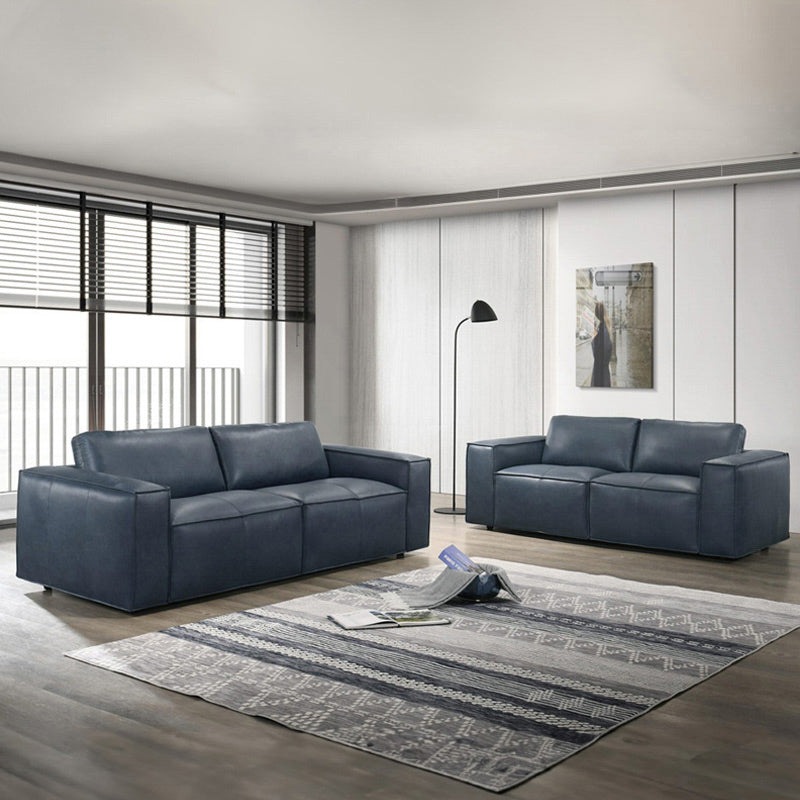 Havana 3+2 Leather Suite - Blue
