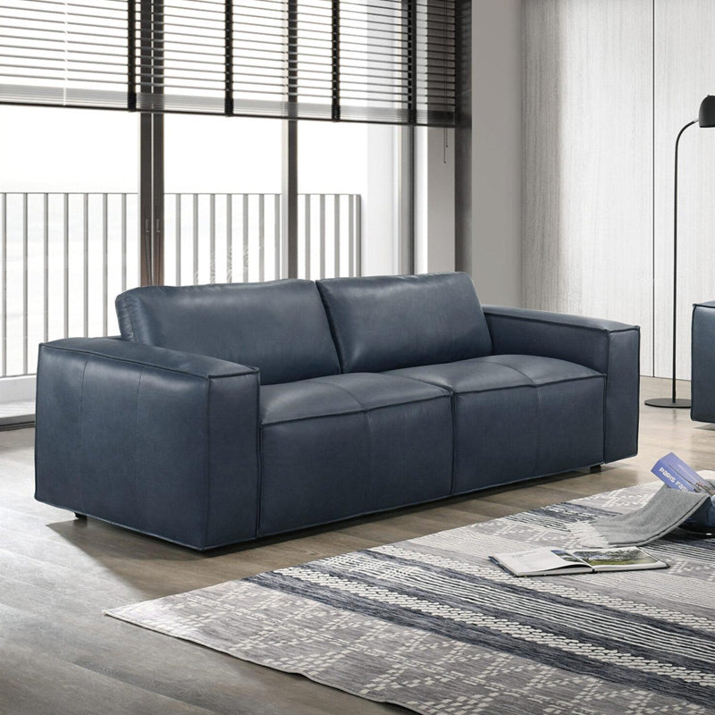 Havana 3+2 Leather Suite - Blue
