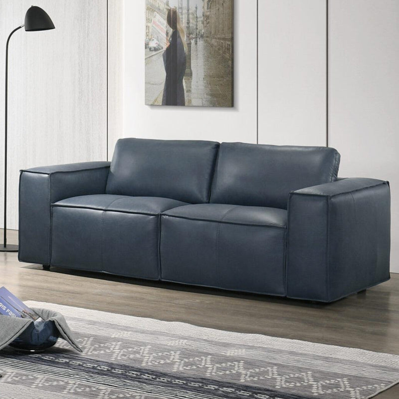 Havana 3+2 Leather Suite - Blue