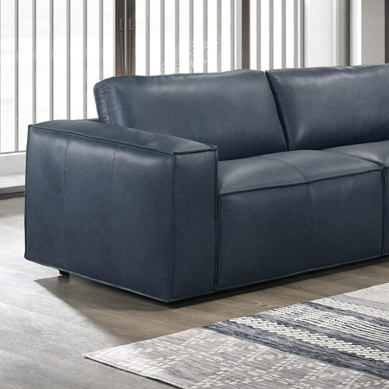 Havana 3+2 Leather Suite - Blue