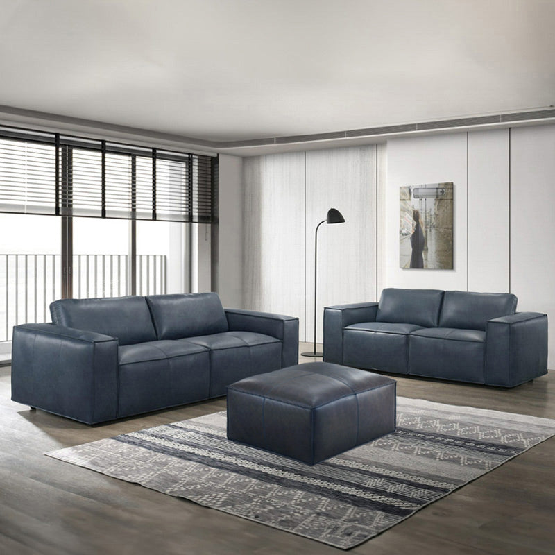 Havana 3+2 Leather Suite - Blue