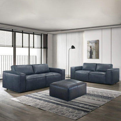 Havana 3+2 Leather Suite - Blue