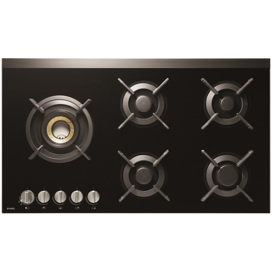ASKO 90cm 5 Burner Gas Cooktop - Black Ceramic