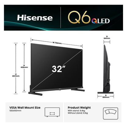 Hisense 32" Q6QAU Smart FHD QLED TV (2025)
