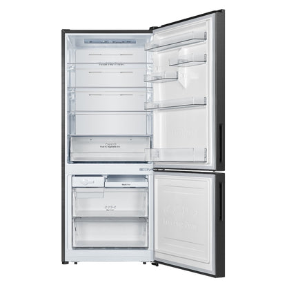 Hisense 417L PureFlat Bottom Mount Fridge - Black