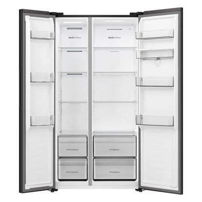 Hisense 541L PureFlat Side-by-Side Fridge with Water Dispenser - Black