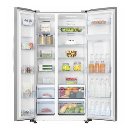 Hisense 578 Litre Side By Side Refrigerator - Stainless Steel