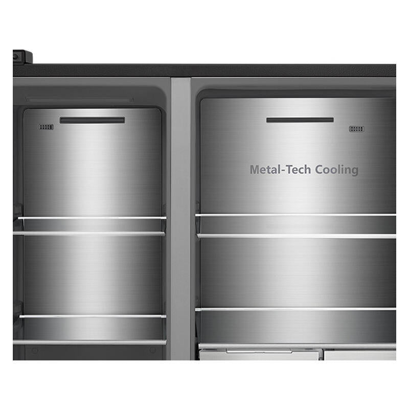 Hisense 614L PureFlat Eclipse Side-by-Side Fridge Freezer with Ice & Water Dispenser - Black
