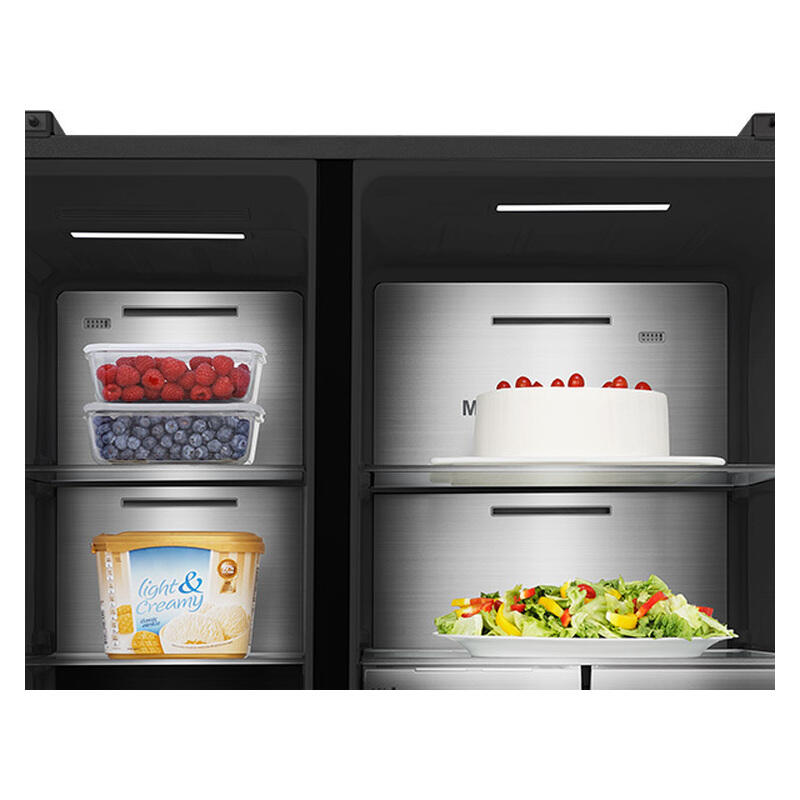 Hisense 614L PureFlat Eclipse Side-by-Side Fridge Freezer with Ice & Water Dispenser - Black