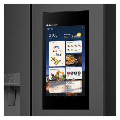 Hisense 614L PureFlat Eclipse Side-by-Side Fridge Freezer with Ice & Water Dispenser - Black
