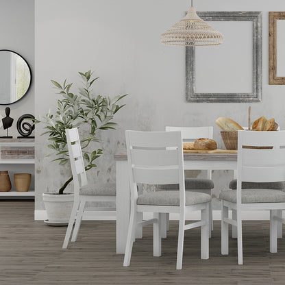 Homestead 7 Piece Dining Suite - White/Timber