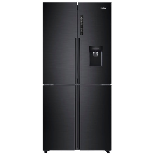 Haier 463L Quad Door Fridge Freezer with Water Dispenser - Black (500 Series)