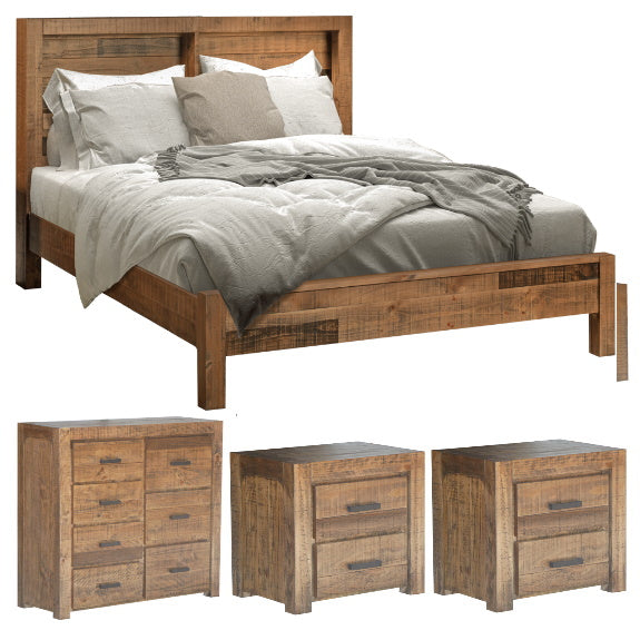 Hugo 4 Piece King Bedroom Suite - Rustic
