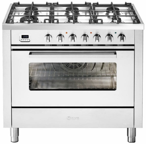 ILVE Pro-Line 90cm Dual Fuel Freestanding Cooker - Stainless Steel