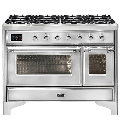 ILVE Majestic 120cm 8 Burner Freestanding Cooker - Stainless Steel/Chrome