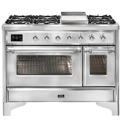 ILVE Majestic 120cm Tepanyaki 6 Burner Freestanding Cooker - Stainless Steel/Chrome