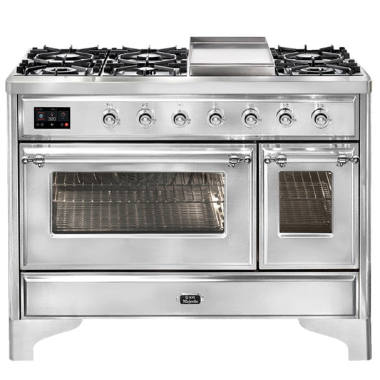 ILVE Majestic 120cm Tepanyaki 6 Burner Freestanding Cooker - Stainless Steel/Chrome