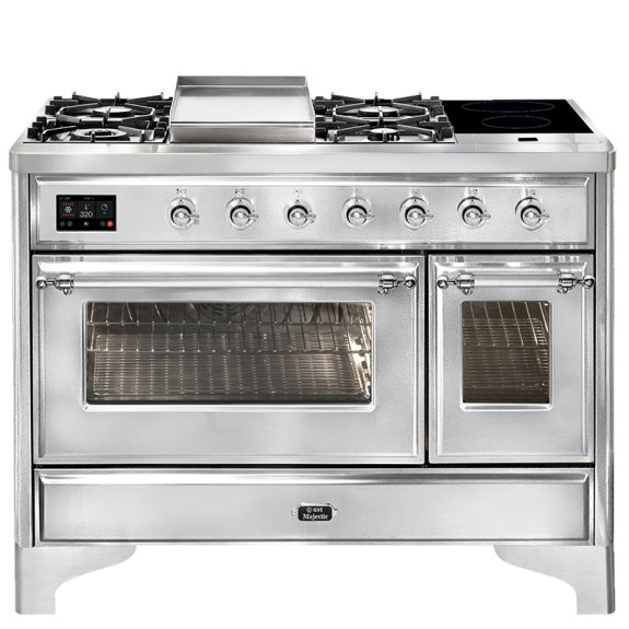 ILVE Majestic 120cm 4-Burner Freestanding Cooker - Stainless Steel Chrome