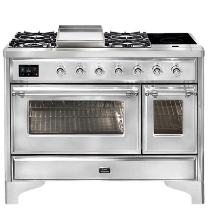 ILVE Majestic 120cm 4-Burner Freestanding Cooker - Stainless Steel Chrome