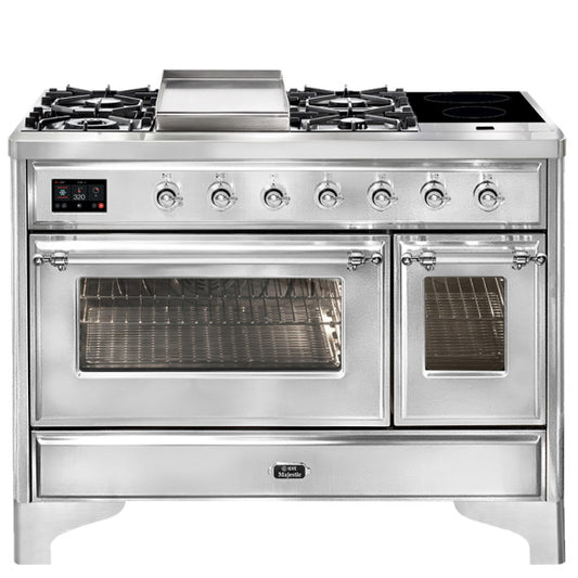 ILVE Majestic 120cm 4-Burner Freestanding Cooker - Stainless Steel Chrome