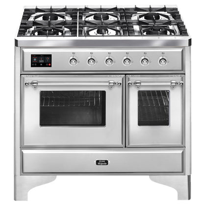 ILVE Majestic 100cm 6 Burner Double Oven Freestanding Cooker - Stainless Steel/Chrome