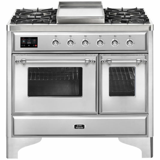 ILVE Majestic 100cm Tepanyaki 4 Burner Freestanding Cooker - Stainless Steel/Chrome