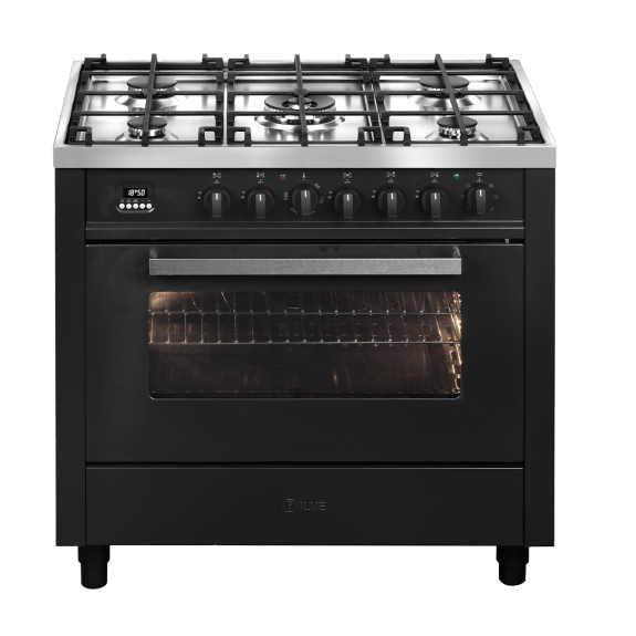 ILVE 90cm Dual Fuel Freestanding Cooker - Black