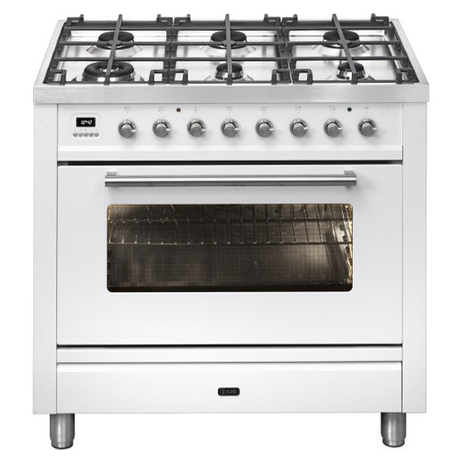 ILVE Pro-Line 90cm Dual Fuel Freestanding Cooker - White