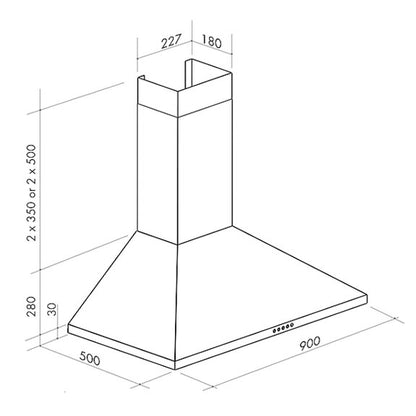 Ilve 90cm Canopy Rangehood