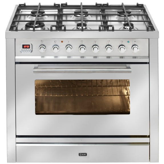 Ilve Pro-Line 90cm Dual Fuel Freestanding Cooker - Stainless Steel