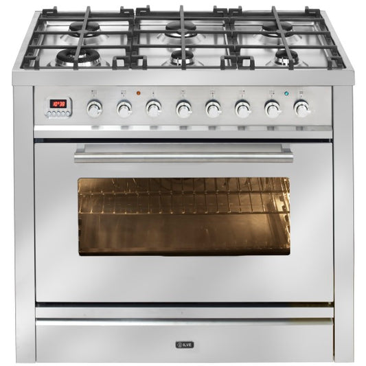 Ilve Pro-Line 90cm Dual Fuel Freestanding Cooker - Stainless Steel