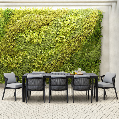 Isla 9 Piece Outdoor Dining Setting - Light Grey/Black