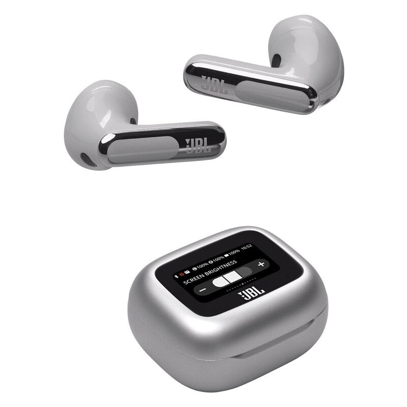 JBL Live Flex Noise-Cancelling Wireless In-Ear Headphones - Silver