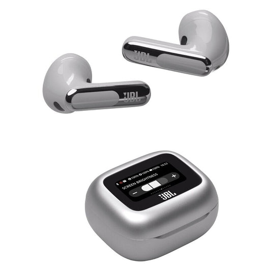 JBL Live Flex Noise-Cancelling Wireless In-Ear Headphones - Silver