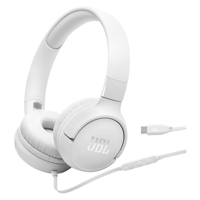 JBL Tune 520C Wired On-Ear Headphones with USB-C Plug - White