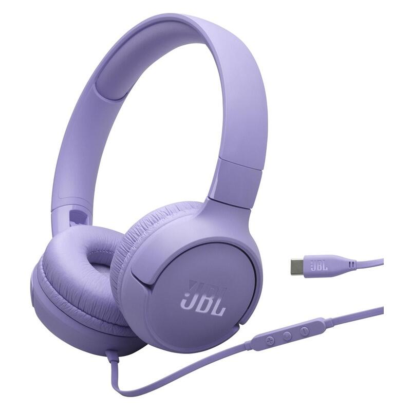 JBL Tune 520C Wired On-Ear Headphones with USB-C Plug - Purple