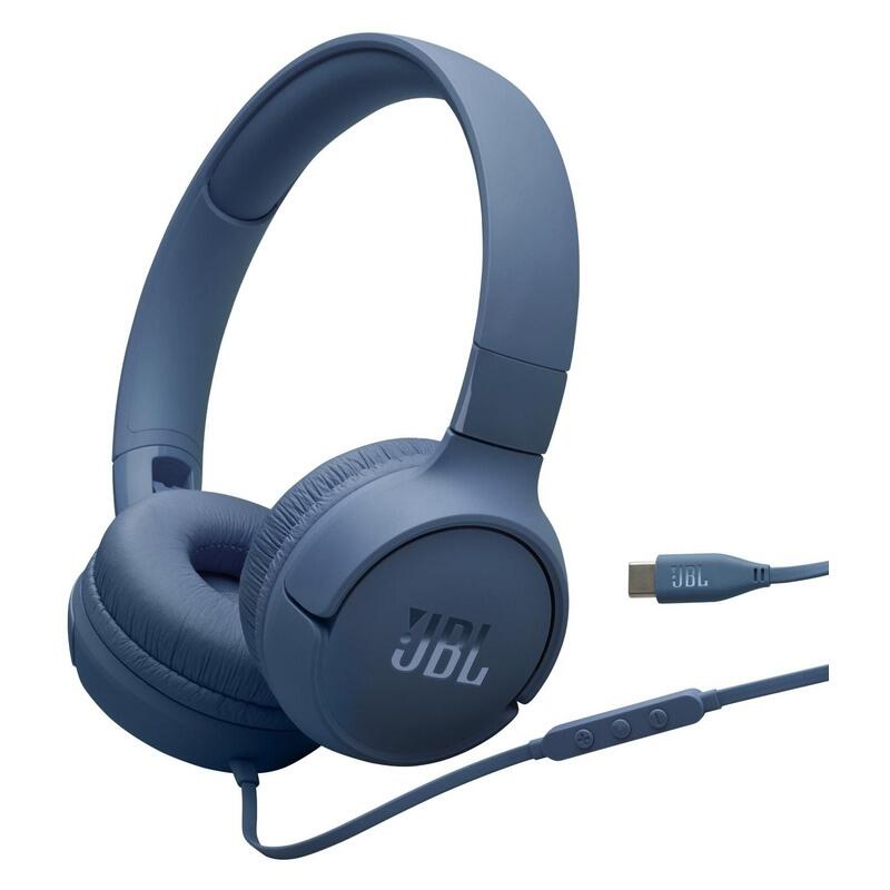 JBL Tune 520C Wired On-Ear Headphones with USB-C Plug - Blue