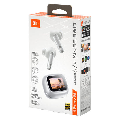 JBL Live Beam 4 TWS Adaptive Noise Cancelling Earbuds - Silver