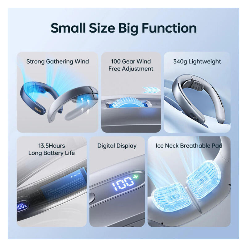 JisuLife Pro 1 Wearable Neck Fan - 100-Speed 13.5h-Battery